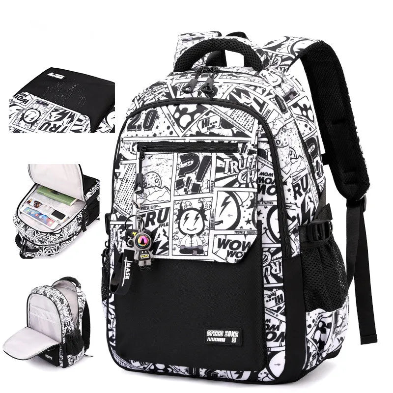 Sac à dos collégien motifs BD ou New York